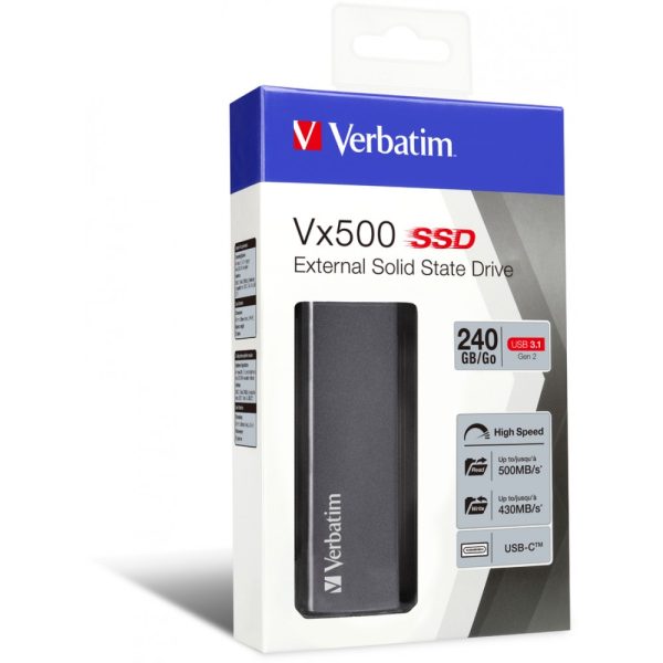 Verbatim Vx500 240GB Silver 1.8 Inch 240 GB - Solid State Disk - External USB, USB 3.0 - Image 3