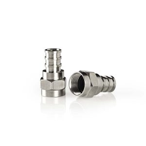F-Connector Weatherproof | Male - for 5.5 mm coax cables | 2 pieces | Metal