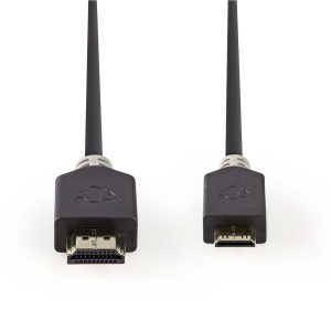 High Speed HDMI™ Cable with Ethernet | HDMI™ Connector - HDMI™ Mini Connector | 2.0 m | Anthracite