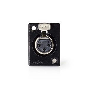 XLR Chassis Mount | XLR 3-pin Female | Black