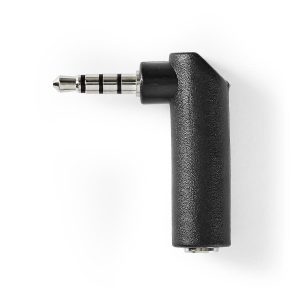 Stereo Audio Adapter | 3.5 mm Male - 3.5 mm Female | 90° Angled | 10 Pcs | 4-Pole | Black