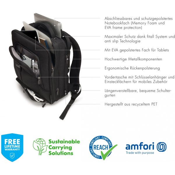 Dicota Laptop Backpack Eco PRO 15-17.3" - Image 11