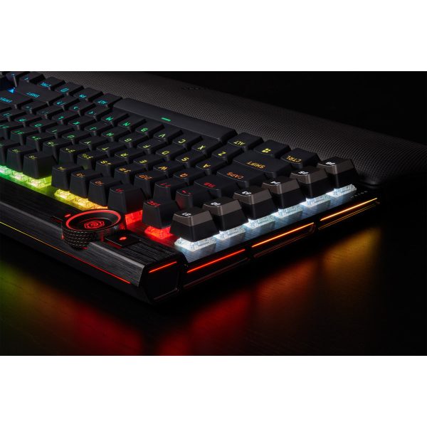 Corsair K100 RGB Optical-Mechanical Gaming - Standard - USB - Opto-mechanical key switch - QWERTZ - RGB LED - Black - Image 12