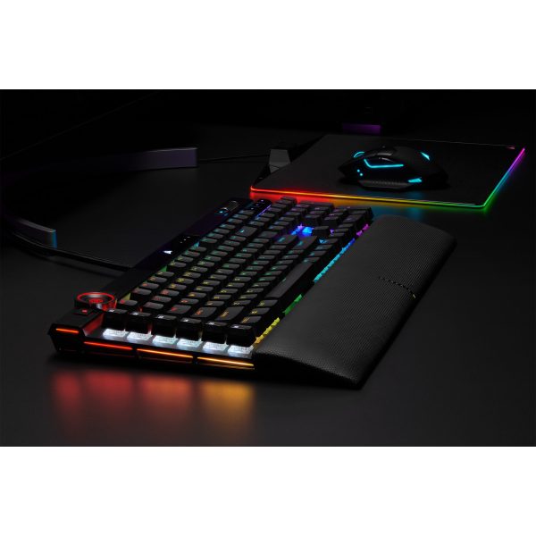 Corsair K100 RGB Optical-Mechanical Gaming - Standard - USB - Opto-mechanical key switch - QWERTZ - RGB LED - Black - Image 18
