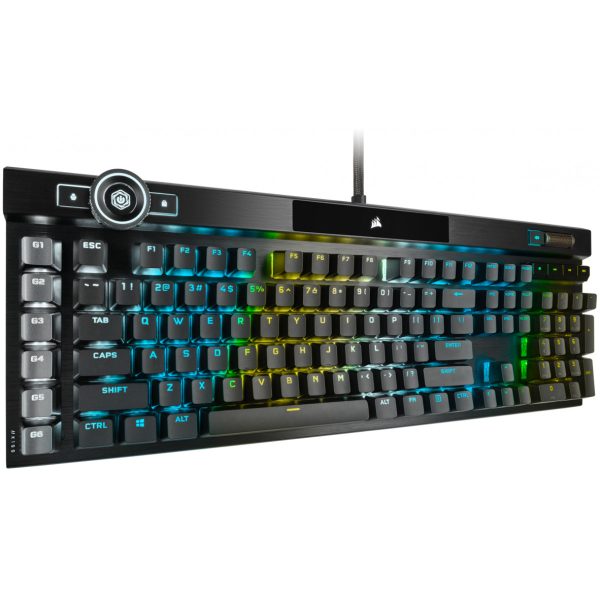 Corsair K100 RGB Optical-Mechanical Gaming - Standard - USB - Opto-mechanical key switch - QWERTZ - RGB LED - Black - Image 21