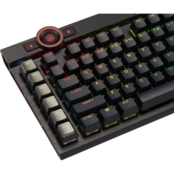 Corsair K100 RGB Optical-Mechanical Gaming - Standard - USB - Opto-mechanical key switch - QWERTZ - RGB LED - Black - Image 24