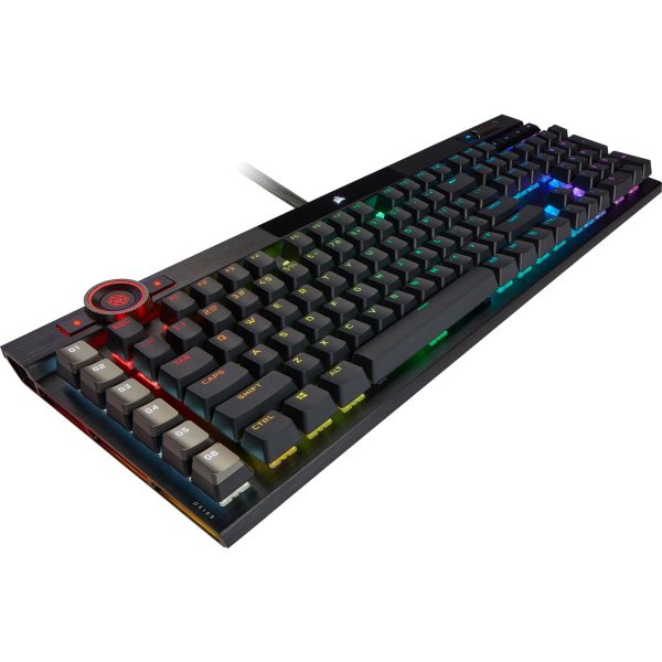 Corsair K100 RGB Optical-Mechanical Gaming - Standard - USB - Opto-mechanical key switch - QWERTZ - RGB LED - Black - Image 3