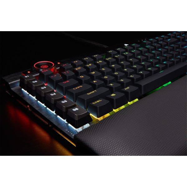 Corsair K100 RGB Optical-Mechanical Gaming - Standard - USB - Opto-mechanical key switch - QWERTZ - RGB LED - Black - Image 30