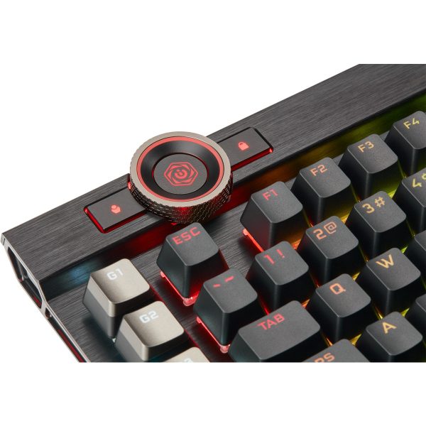 Corsair K100 RGB Optical-Mechanical Gaming - Standard - USB - Opto-mechanical key switch - QWERTZ - RGB LED - Black - Image 32