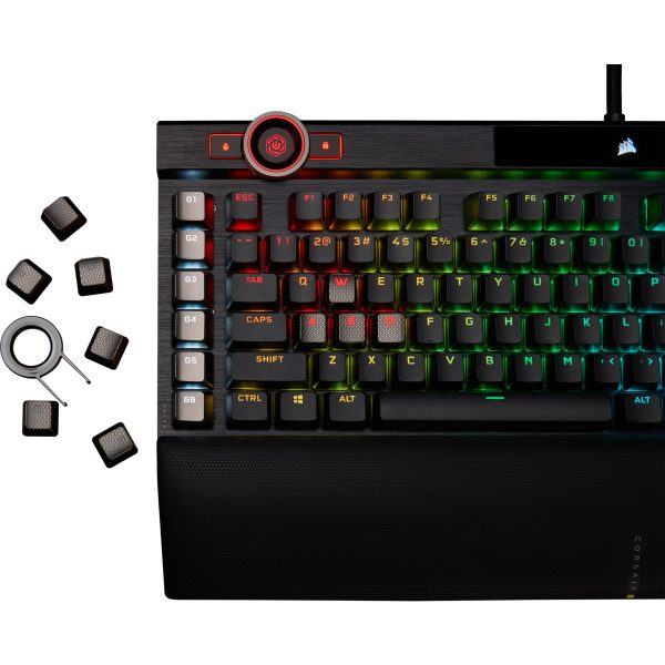 Corsair K100 RGB Optical-Mechanical Gaming - Standard - USB - Opto-mechanical key switch - QWERTZ - RGB LED - Black - Image 9