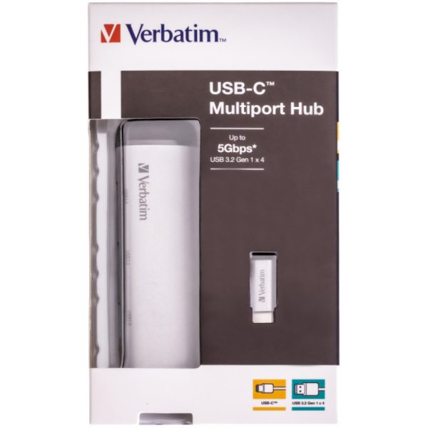 Verbatim USB-C Multiport Hub Four Port USB 3.2 Gen 1 - Hub - USB 3.0 - Image 8
