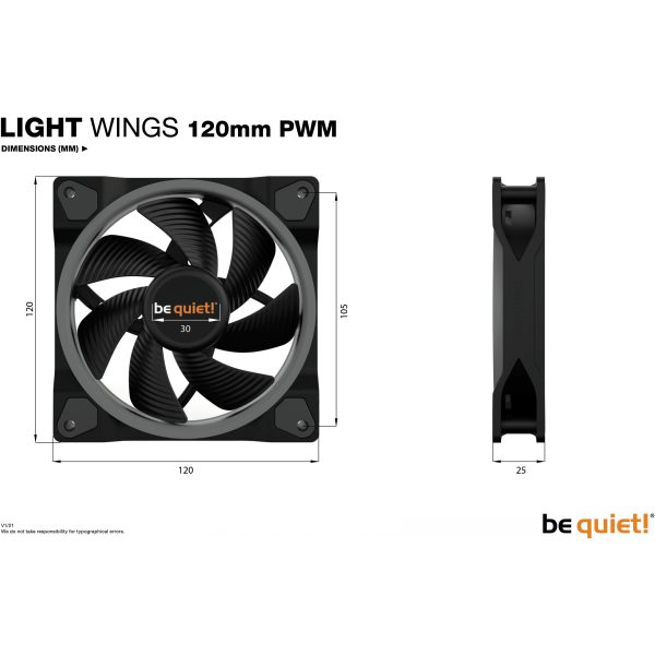 Be Quiet! ! Light Wings PWM 3e 120x120x25| BL076 - Image 5