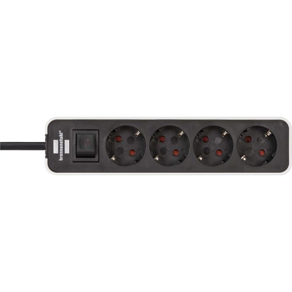 Brennenstuhl 1153240020 - 1.5 m - 4 AC outlet(s) - Indoor - IP20 - White - 90 mm