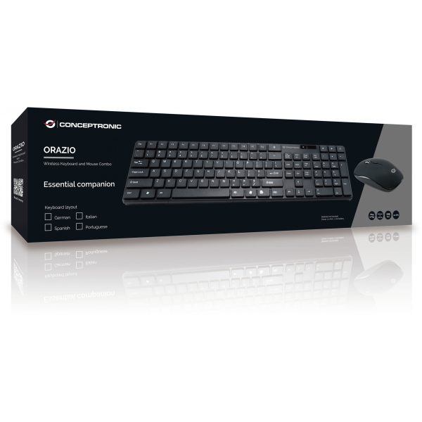 Conceptronic Orazio - Standard - RF Wireless - QWERTY - Black - Mouse included - Image 3