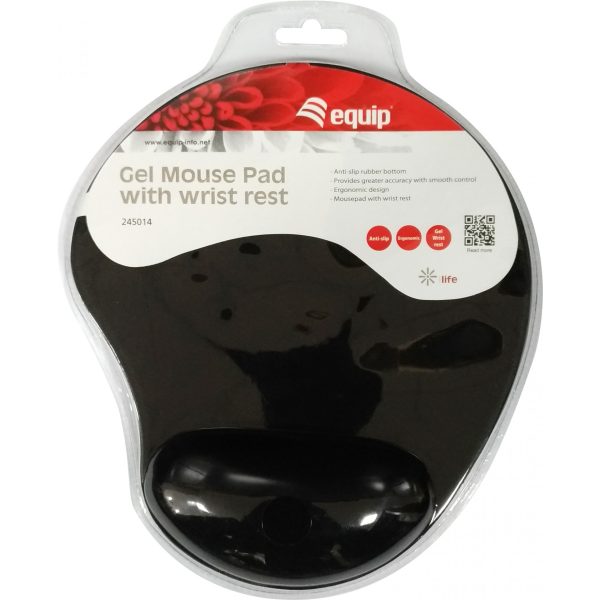 Equip Gel Mouse Pad - Black - Monotone - Fabric,Gel,Polyurethane - Wrist rest - Non-slip base - Image 2