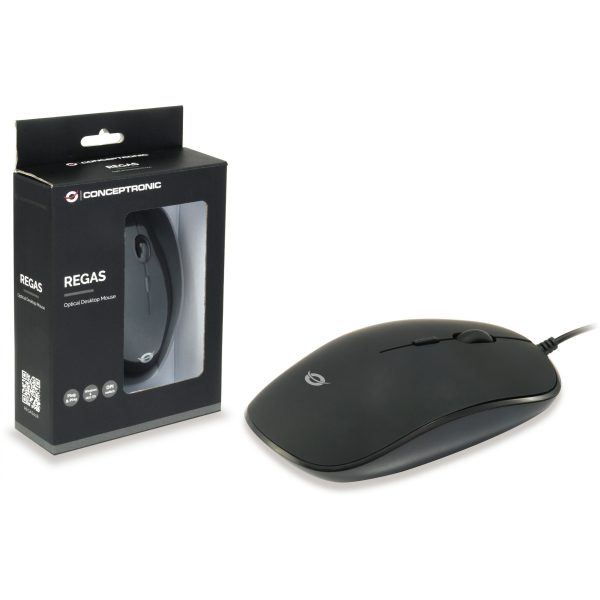Conceptronic REGAS01B - Ambidextrous - Optical - USB - 1200 DPI - Black - Image 3