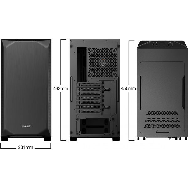 Be Quiet! Pure Base 500 Black - Tower - PC - Black - ATX - Mini-ATX - Mini-ITX - ABS synthetics - Steel - 19 cm - Image 5