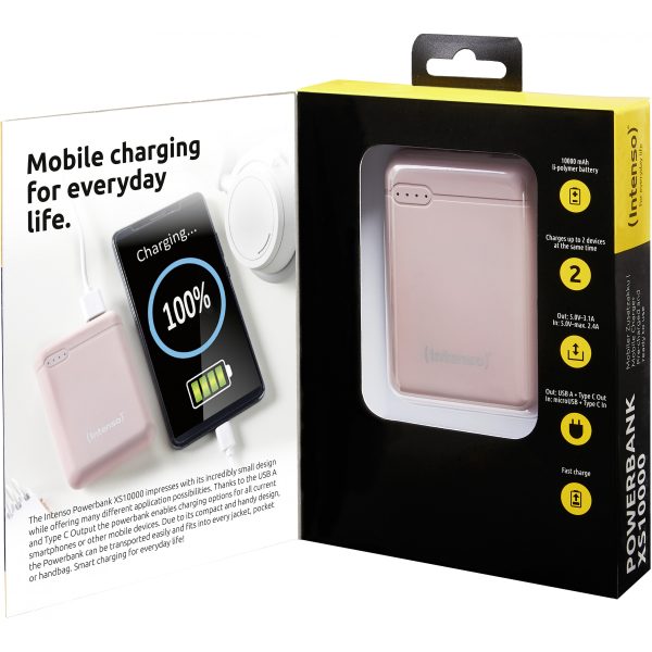 Intenso XS10000 - Rose - Digitalkamera - MP3/MP4 - Handy/Smartphone - Tablet - Leistung - Status - Lithium Polymer (LiPo) - 10000 mAh - USB - Image 2