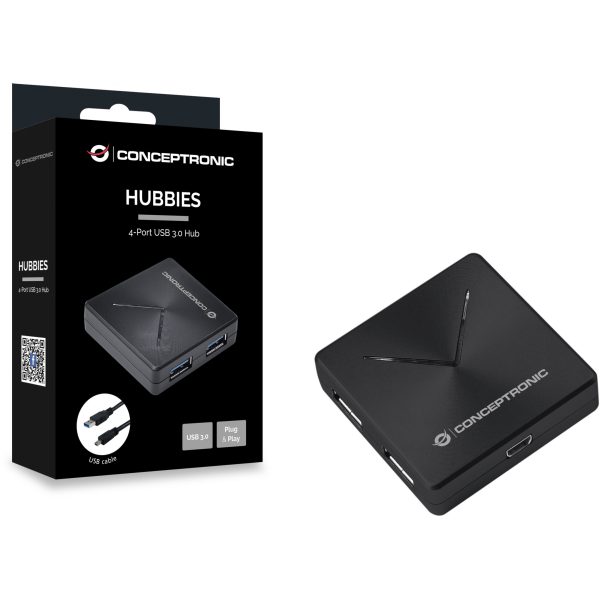 Conceptronic USB-Hub 4-Port 3.0 ->4x3.0 o.Netzteil sw - Hub - Image 3