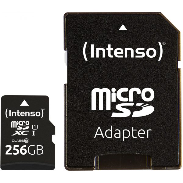 Intenso microSD 256GB UHS-I Perf CL10| Performance - 256 GB - MicroSD - Class 10 - UHS-I - 90 MB/s - Class 1 (U1)