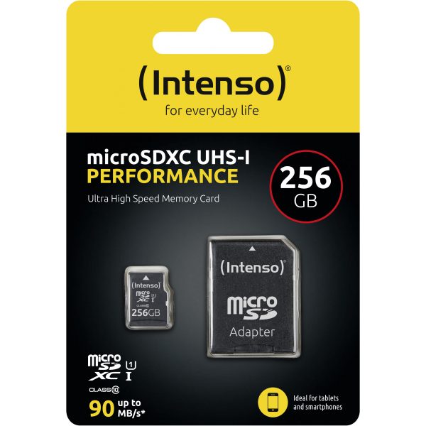 Intenso microSD 256GB UHS-I Perf CL10| Performance - 256 GB - MicroSD - Class 10 - UHS-I - 90 MB/s - Class 1 (U1) - Image 2
