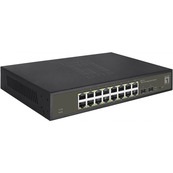 LevelOne Switch 16x GE GES-2118 2xGSFP 19" - Switch - Image 2