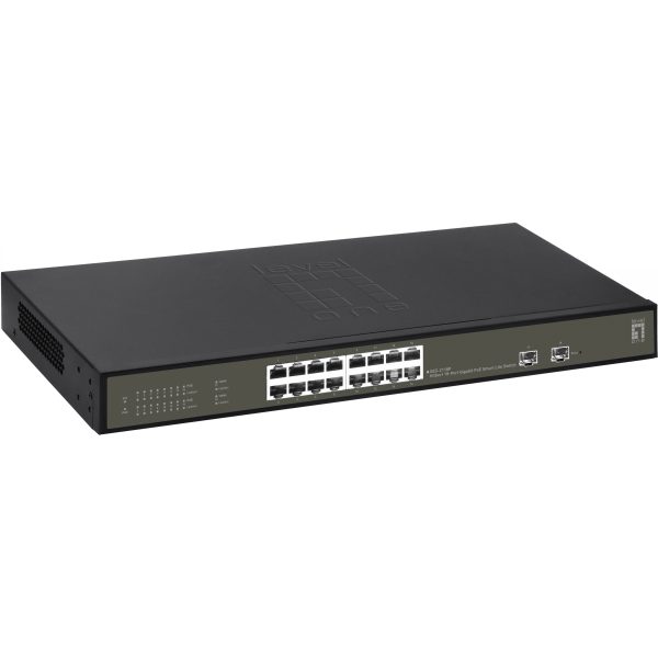 LevelOne Switch 16x GE GES-2118P 2xGSFP 19" 230W 16xPoE+ - Switch - Image 3