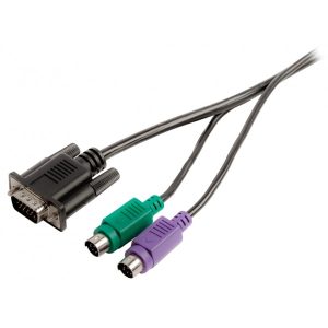 KVM cable VGA male - 2x PS2 male - VGA female - 2x PS2 male 2.00 m black