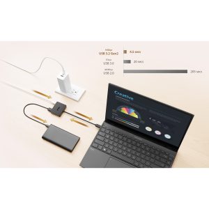 ASUS Dual 4K USB-C Dock - Wired - USB 3.2 Gen 2 (3.1 Gen 2) Type-C - 10,100,1000 Mbit/s - Black - 3840 x 2160 pixels - 144 Hz