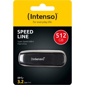 Intenso Speed Line USB Stick - 512 GB - USB Type-A - 3.2 Gen 1 (3.1 Gen 1) - Cap - 8 g - Black
