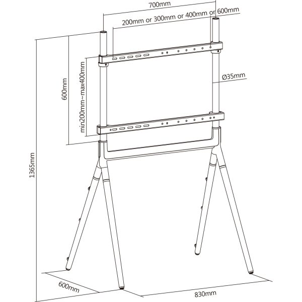 InLine woodstand Studio TV stand - for Displays 49"-70" (124-178cm) - max. 40kg - Image 7