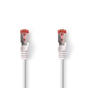 CAT6 Network Cable | RJ45 Male | RJ45 Male | S/FTP | 1.50 m | Round | LSZH | White | Label