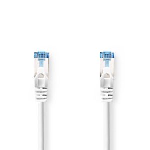 CAT6a Network Cable | S/FTP | RJ45 Male | RJ45 Male | 0.50 m | Snagless | Round | LSZH | White | Label