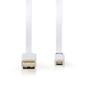 USB 2.0 Cable | A Male - Micro B Male | 1.0 m | White