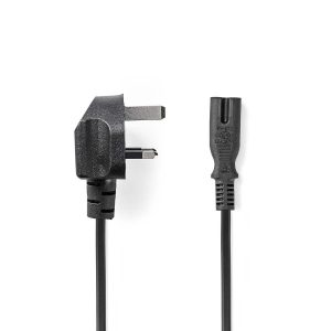 Power Cable | UK Plug - IEC-320-C7 | 5.0 m | Black